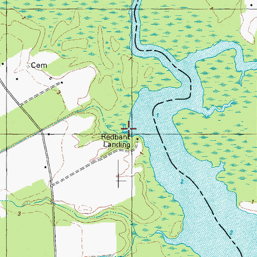Topographic Map of Redbank Landing, NC