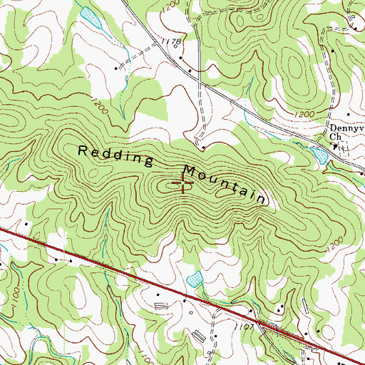 Topographic Map of Redding Mountain, NC