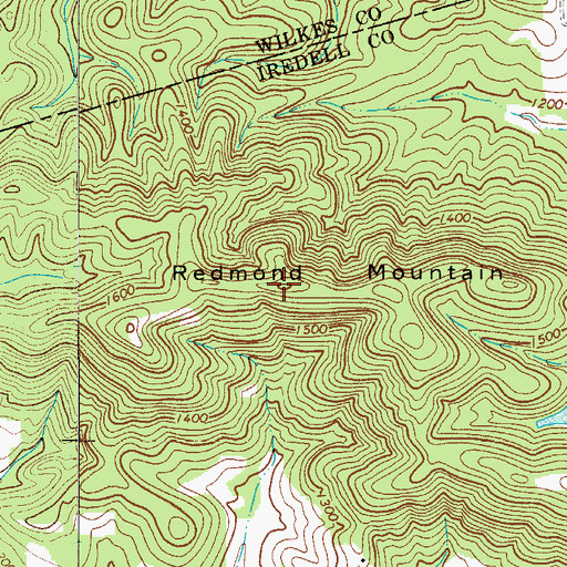 Topographic Map of Redmond Mountain, NC