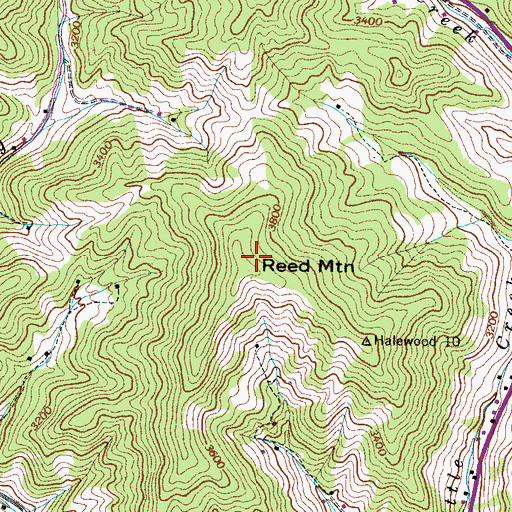 Topographic Map of Reed Mountain, NC
