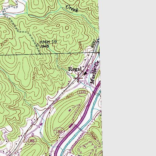 Topographic Map of Regal, NC