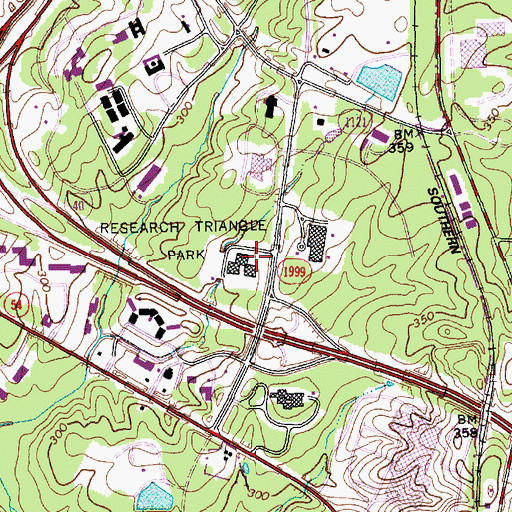 Topographic Map of Research Triangle Park, NC