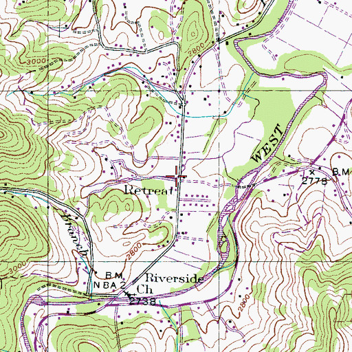 Topographic Map of Retreat, NC