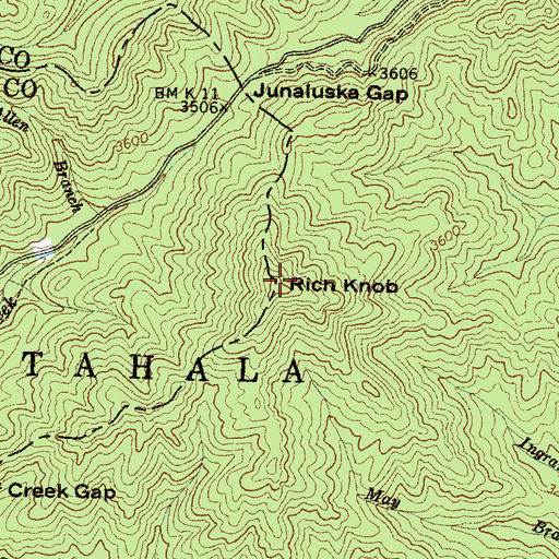 Topographic Map of Rich Knob, NC