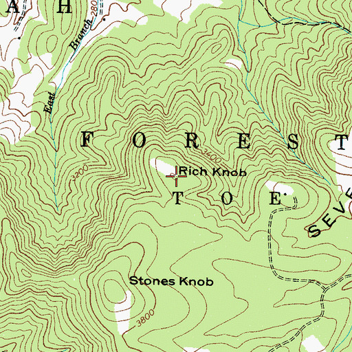 Topographic Map of Rich Knob, NC