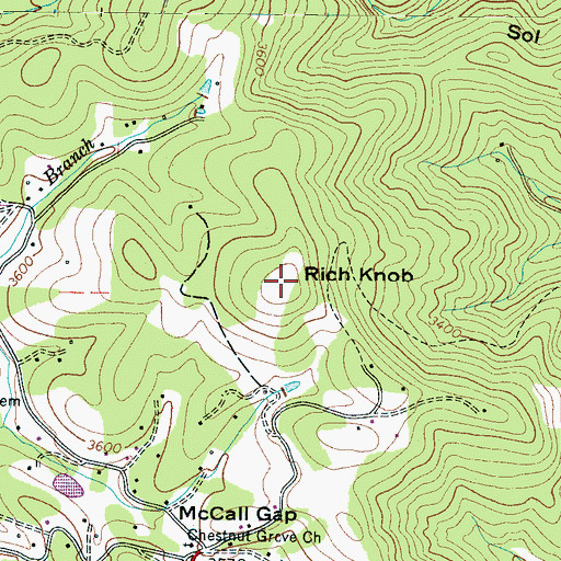 Topographic Map of Rich Knob, NC