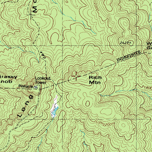 Topographic Map of Rich Mountain, NC