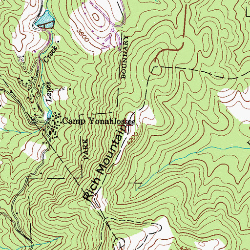 Topographic Map of Rich Mountain, NC