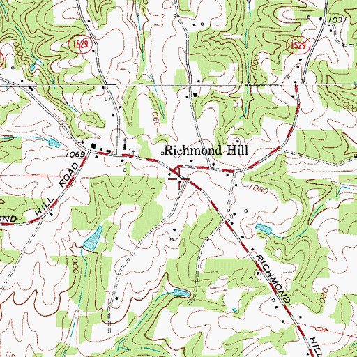 Topographic Map of Richmond Hill, NC