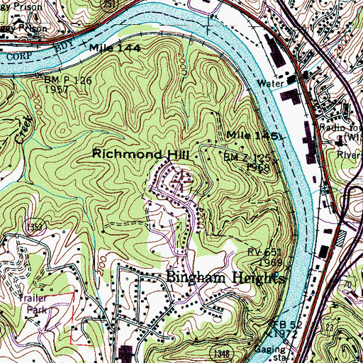 Topographic Map of Richmond Hill, NC