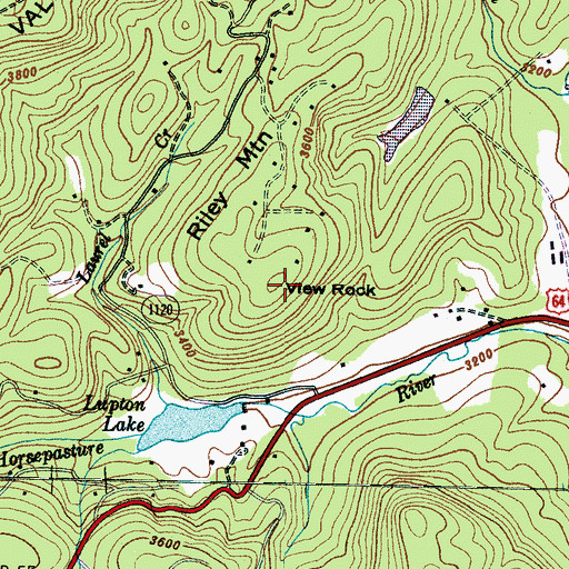 Topographic Map of Riley Mountain, NC