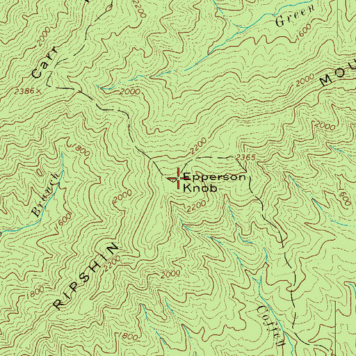 Topographic Map of Ripshin Mountain, NC