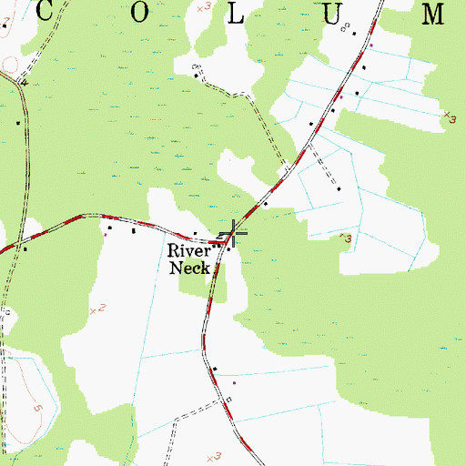 Topographic Map of River Neck, NC