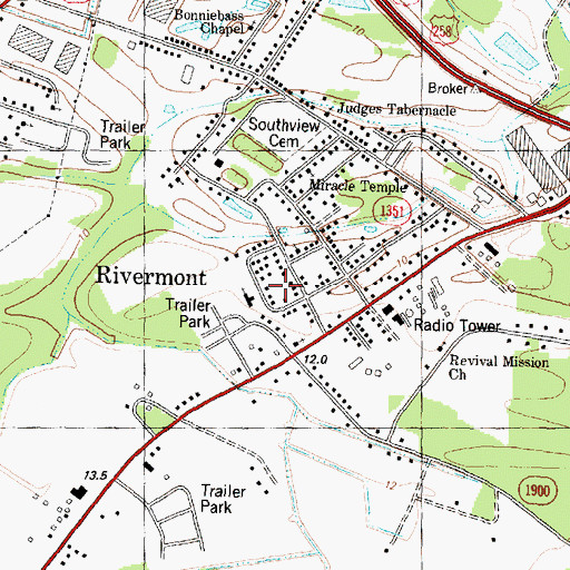 Topographic Map of Rivermont, NC