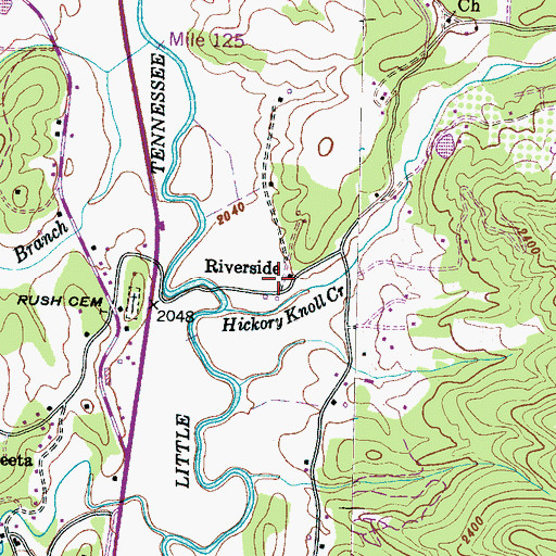 Topographic Map of Riverside, NC