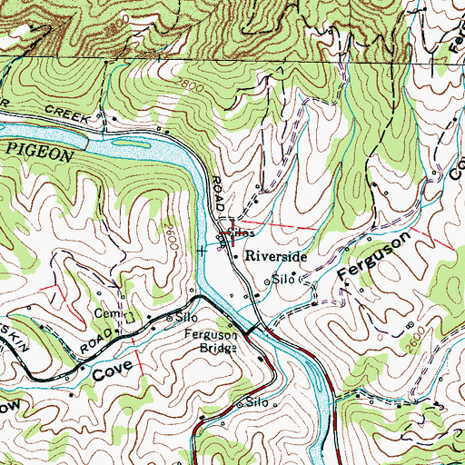 Topographic Map of Riverside, NC