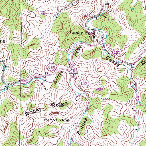 Topographic Map of Roberts Branch, NC