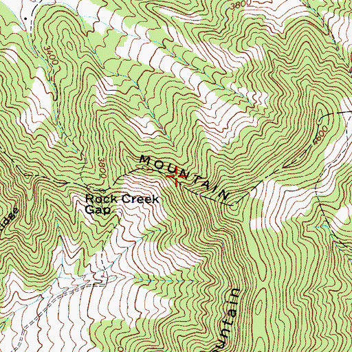 Topographic Map of Rock Creek Mountain, NC