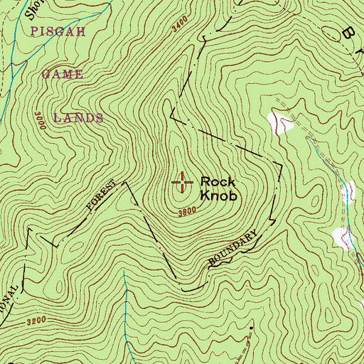 Topographic Map of Rock Knob, NC