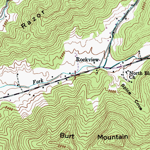 Topographic Map of Rockview, NC