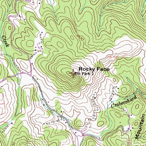 Topographic Map of Rocky Face, NC