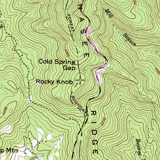 Topographic Map of Rocky Knob, NC