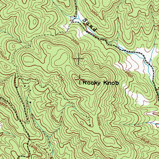 Topographic Map of Rocky Knob, NC