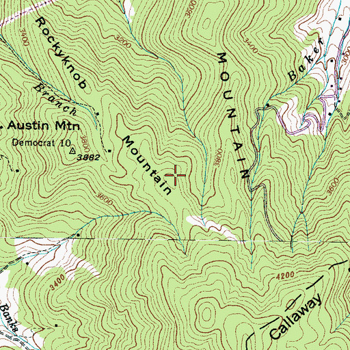 Topographic Map of Rockyknob Mountain, NC