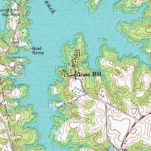 Topographic Map of Rose Hill, NC