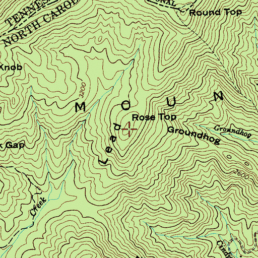Topographic Map of Rose Top, NC
