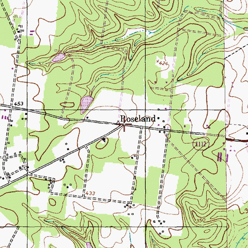 Topographic Map of Roseland, NC
