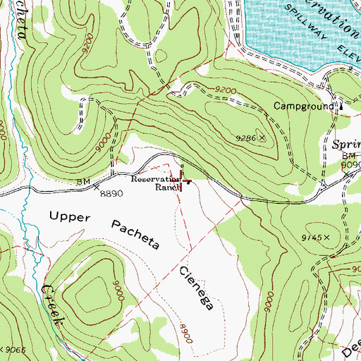 Topographic Map of Reservation Ranch, AZ