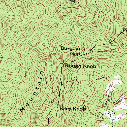 Topographic Map of Rough Knob, NC