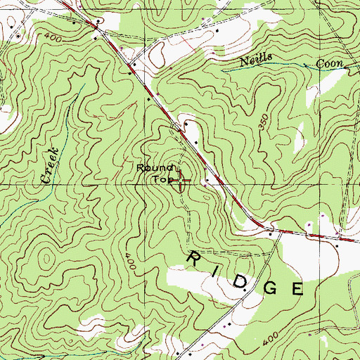 Topographic Map of Round Top, NC