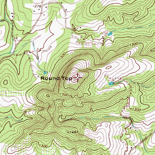Topographic Map of Round Top, NC