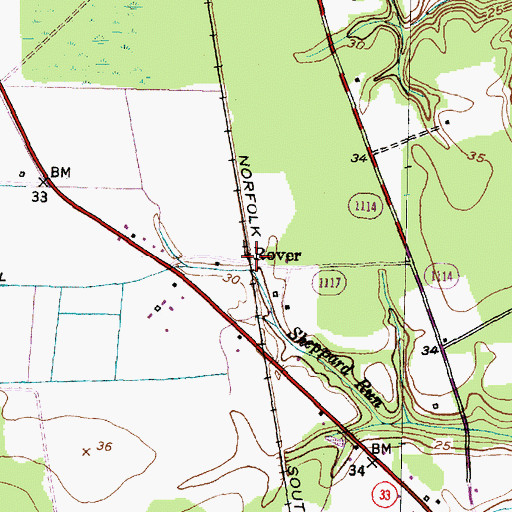Topographic Map of Rover, NC