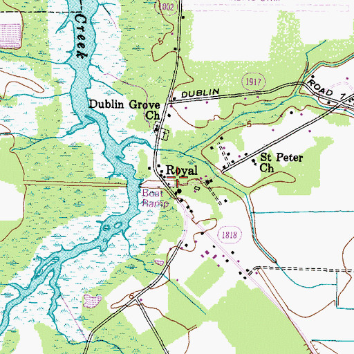 Topographic Map of Royal, NC