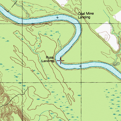 Topographic Map of Russ Landing, NC