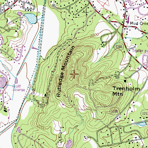 Topographic Map of Rutledge Mountain, NC