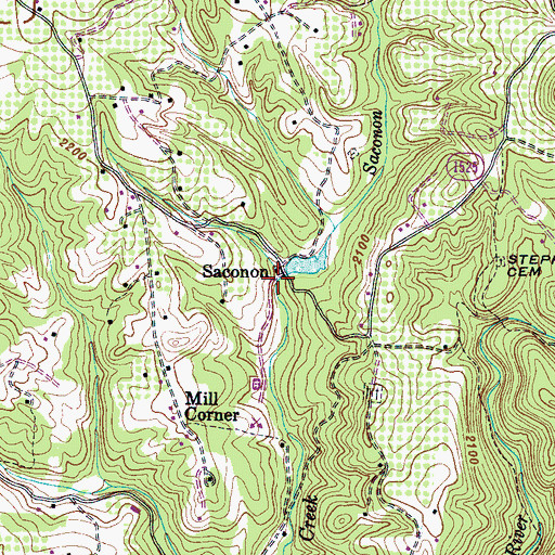 Topographic Map of Saconon, NC