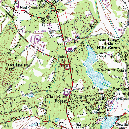 Topographic Map of Saint John Church, NC