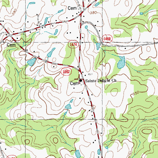 Topographic Map of Saints Delight Church, NC