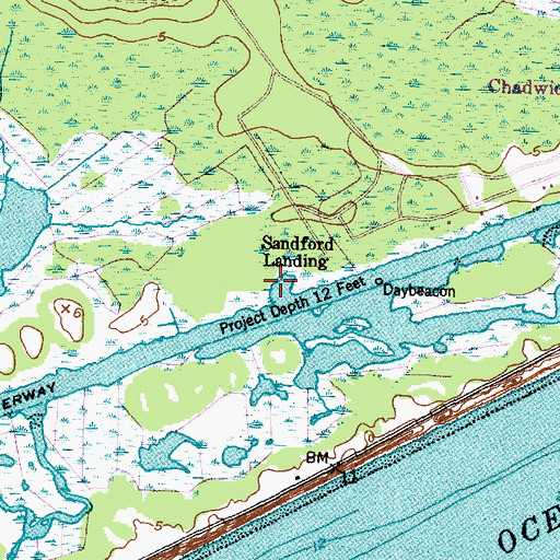 Topographic Map of Sandford Landing, NC