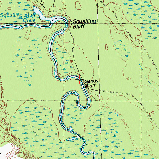 Topographic Map of Sandy Bluff Landing, NC