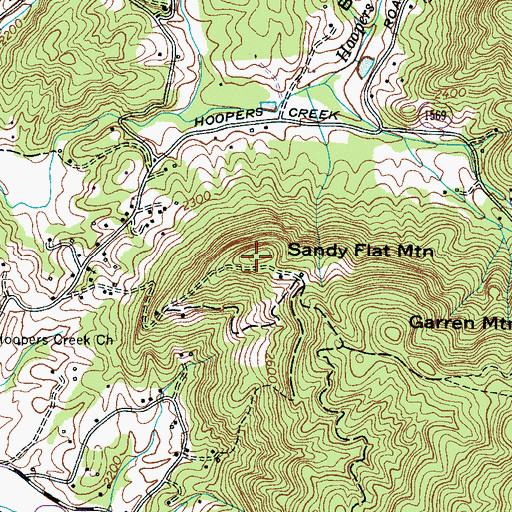 Topographic Map of Sandy Flat Mountain, NC