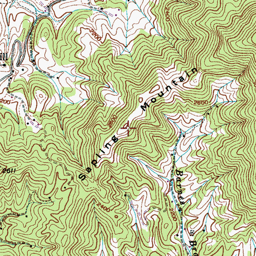 Topographic Map of Sapling Mountain, NC