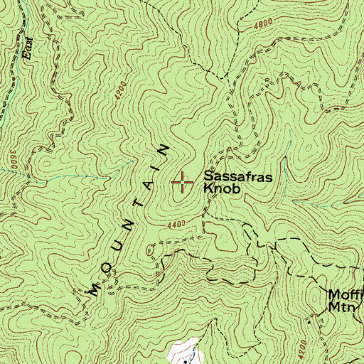 Topographic Map of Sassafras Knob, NC