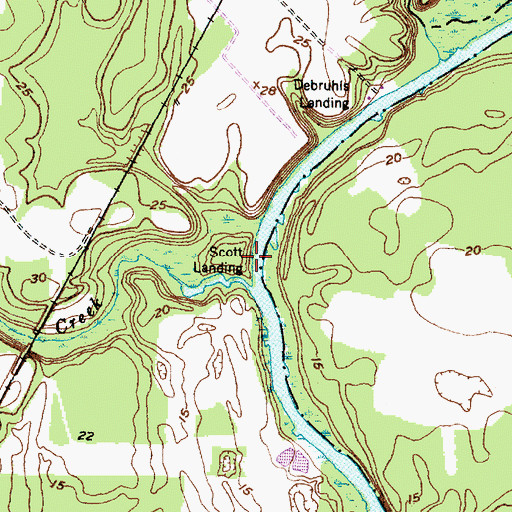 Topographic Map of Scott Landing, NC