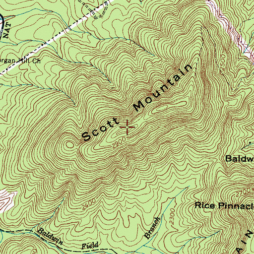 Topographic Map of Scott Mountain, NC