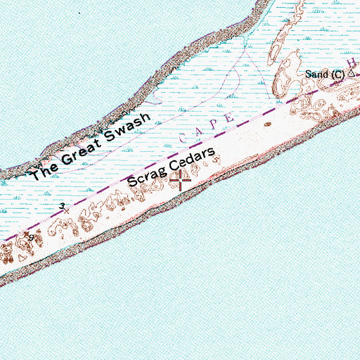 Topographic Map of Scrag Cedars, NC